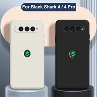 Prosta krawędź płynnego silikonu skrzynka dla Xiaomi czarny rekin 4 BlackShark 3 4 4s Pro miękka TPU odporna na wstrząsy telefon pokrywa Coque Fundas 1